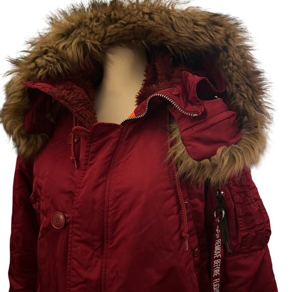 Alpha Industries Women's N-3B Parka, Commander Red, Size Medium - Picture 5 of 11
